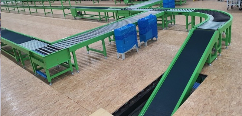 Băng tải PVC xanh Băng tải PVC vận chuyển hàng trong kho